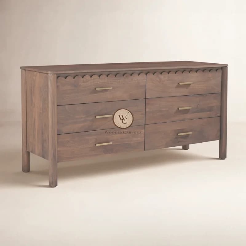 Mango & Engineered Wood Six-Drawer Dresser