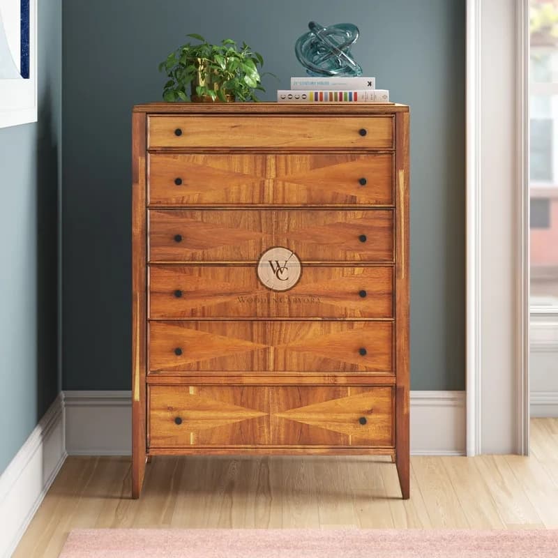Acacia Wood Chest of Drawers / Dresser