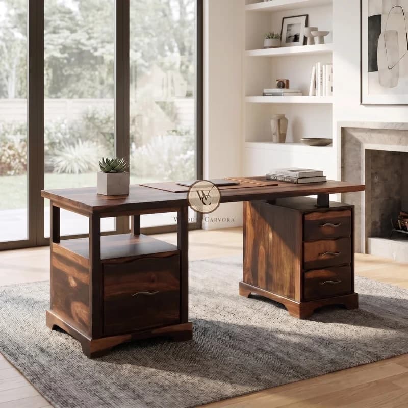 Sheesham Wood Live Edge Writing Desk