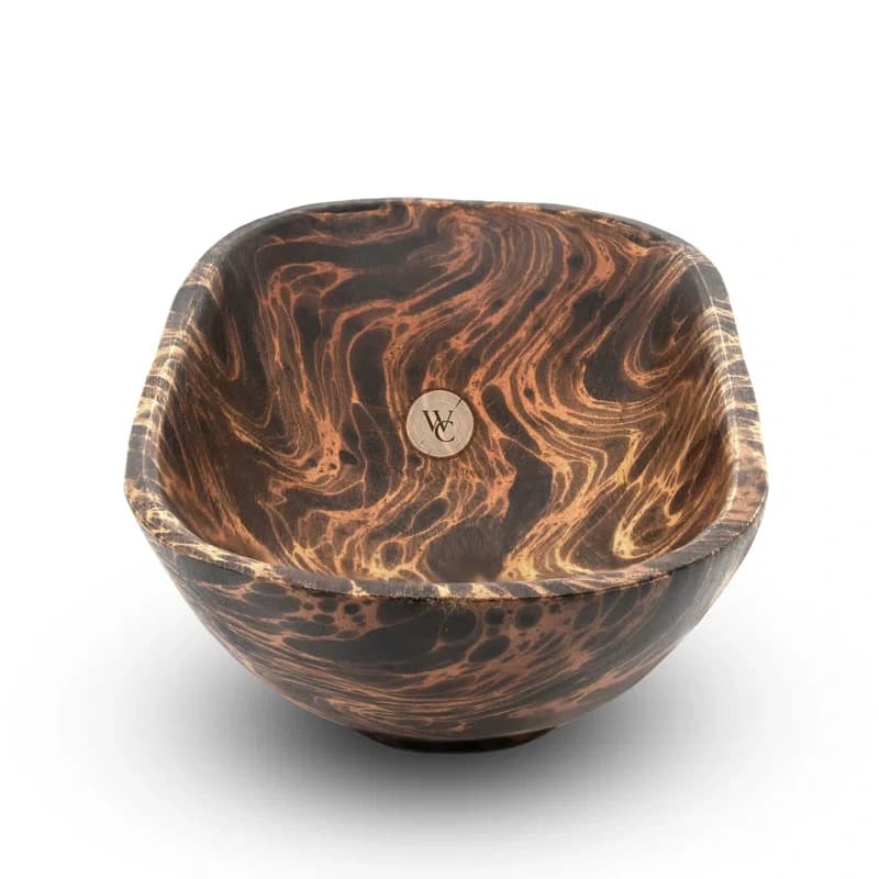 Mango Wood Hand-Carved Serving/Fruit Bowl, another view
