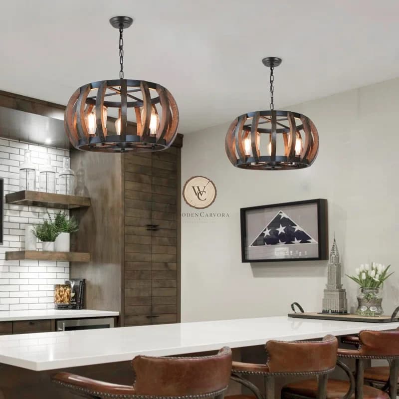 Metal Drum Chandelier, another view