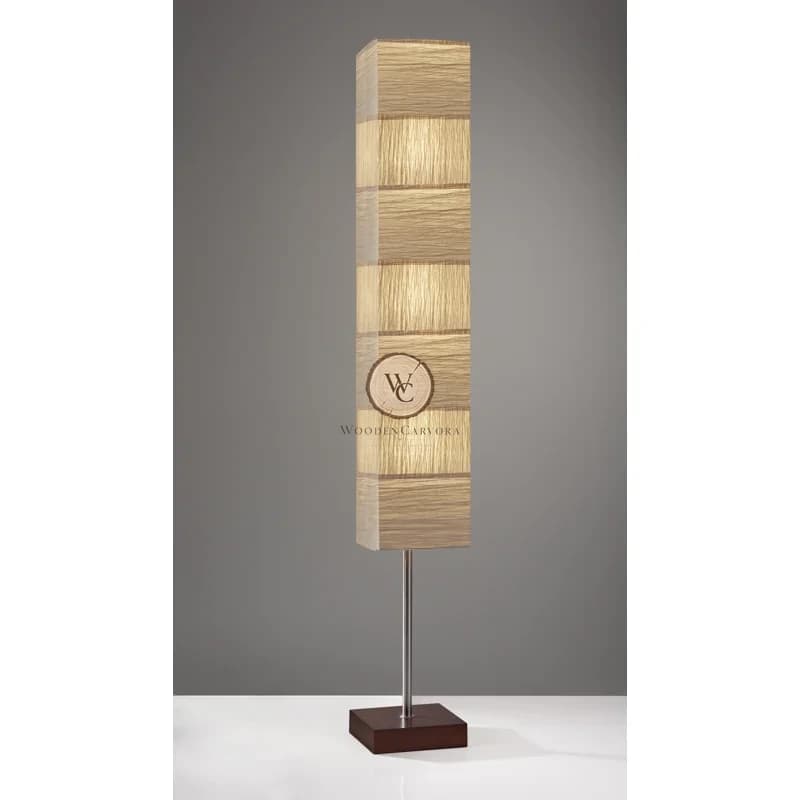 Sheesham Wood Column Floor Lamp, another view