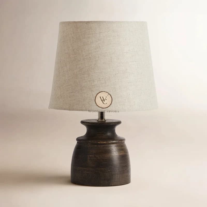 Teak Wood Mini Table Lamp