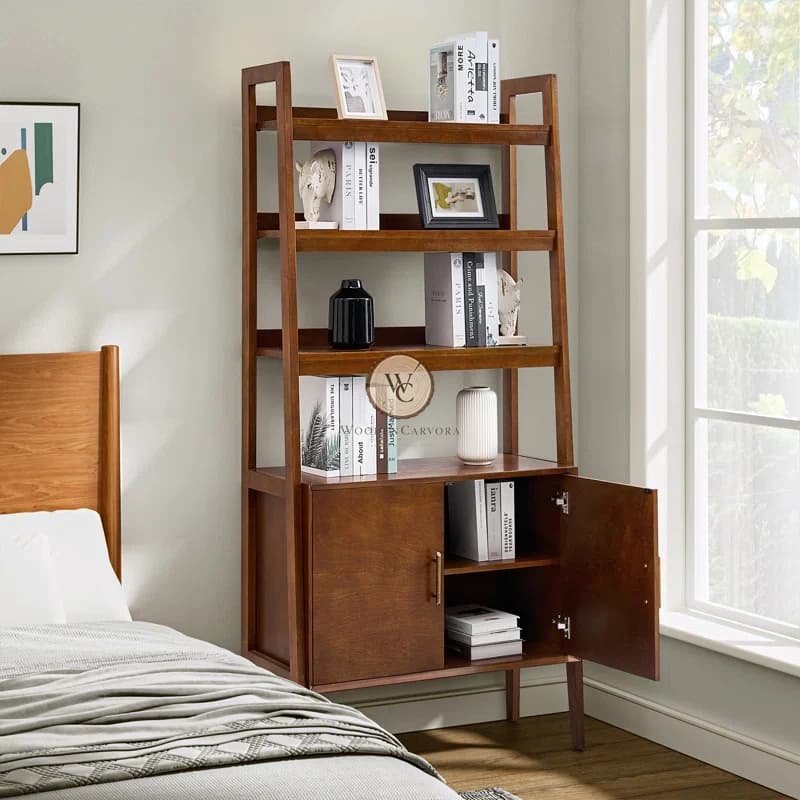 Storage Ladder Bookcase in Solid & Engineered Wood, another view