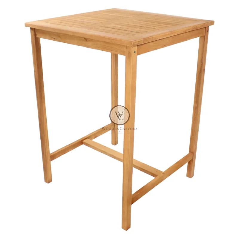 Teak Wood Square Bar Table, another view