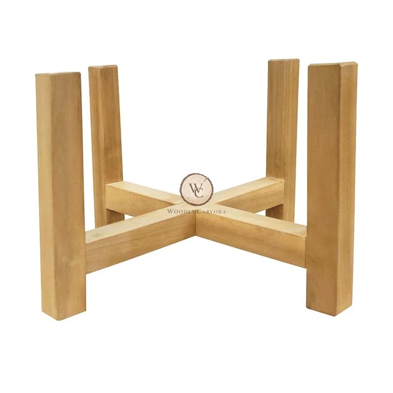 Acacia Wood Planter Stand, another view