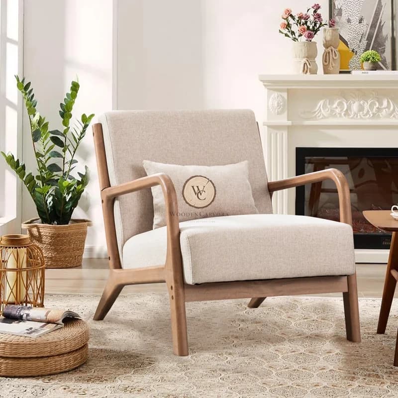 Sheesham Wood Square Accent Chair