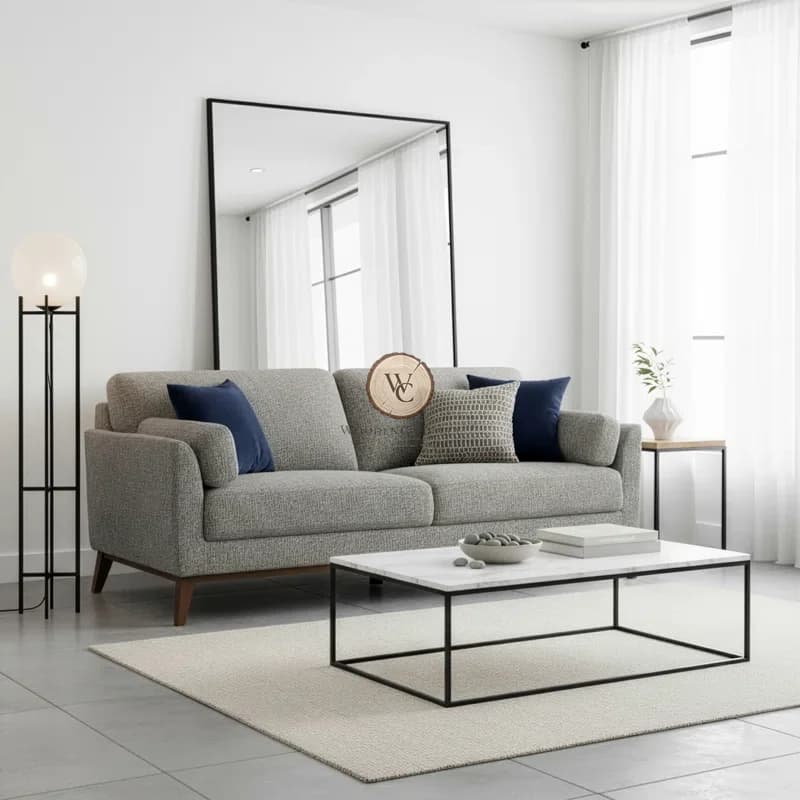 Sheesham Wood Loveseat / 2-Seater Sofa, another view