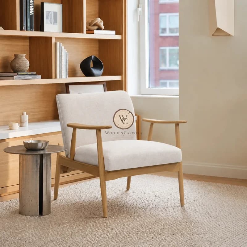 Sheesham Wood Lounge Chair 3, another view