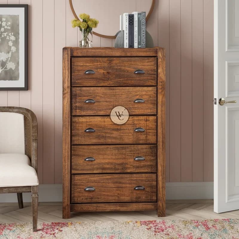 Sheesham Wood 5-Drawer Chest