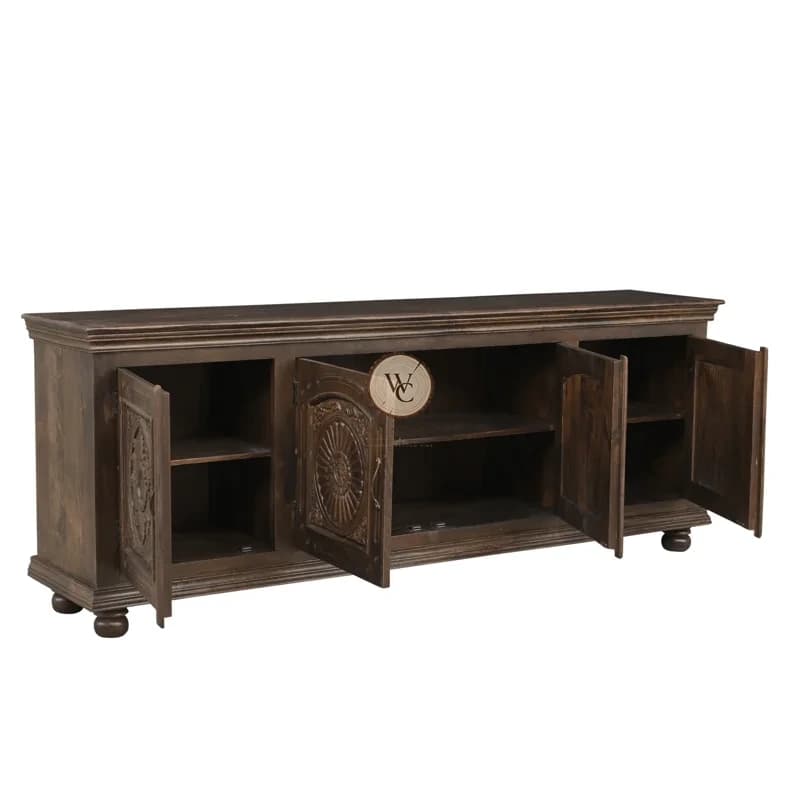 Mango Wood Hand-Carved Sideboard, another view