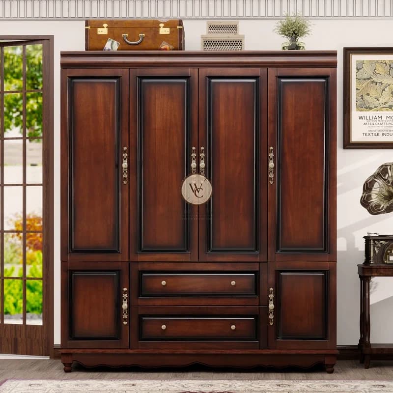 Sheesham Wood Storage Armoire Wardrobe