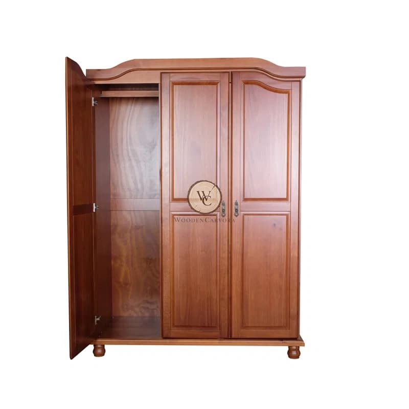 Sheesham Wood 3-Door Wardrobe Armoire, another view
