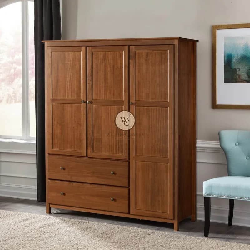 Acacia Wood Entry Hall Wardrobe