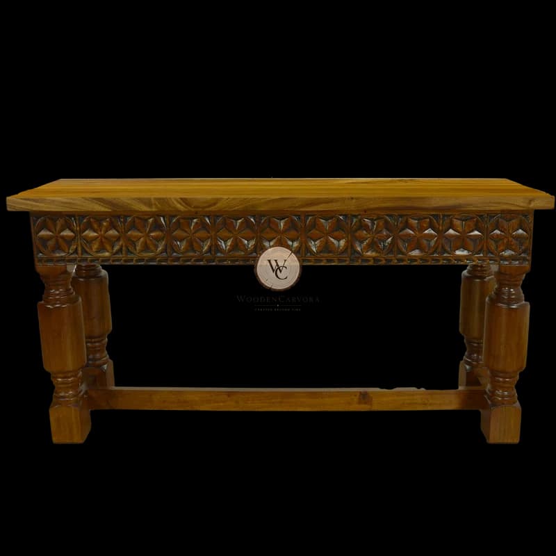Mango Wood Hand-Carved Console Table 2, another view