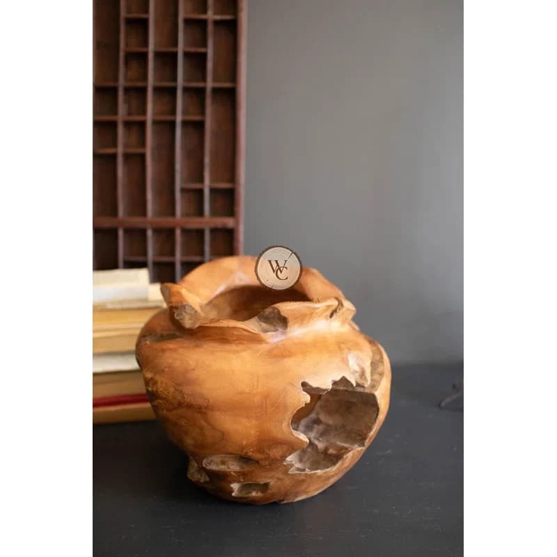 Teak Wood Urn