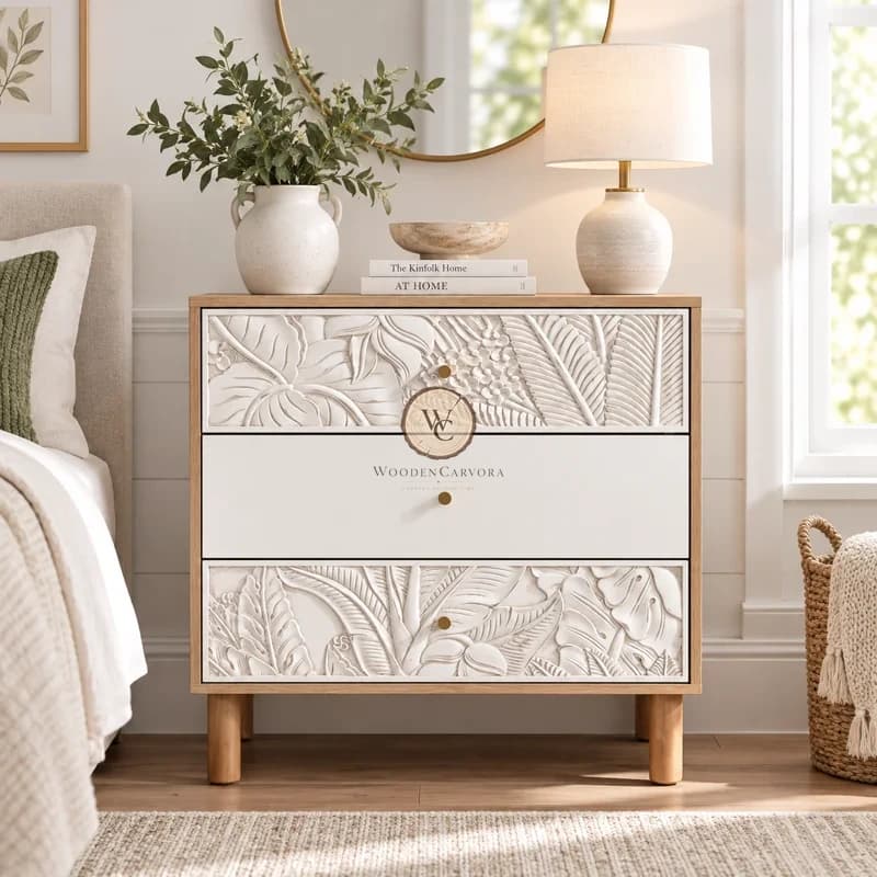 Sheesham Wood Hand-Carved Dresser