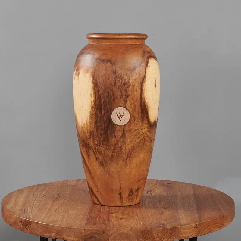 Acacia Wood Decorative Vase