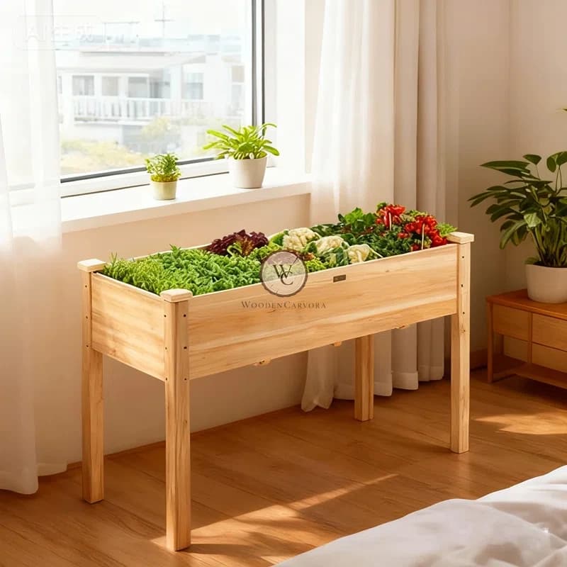 Teak Wood Plant Stand 11