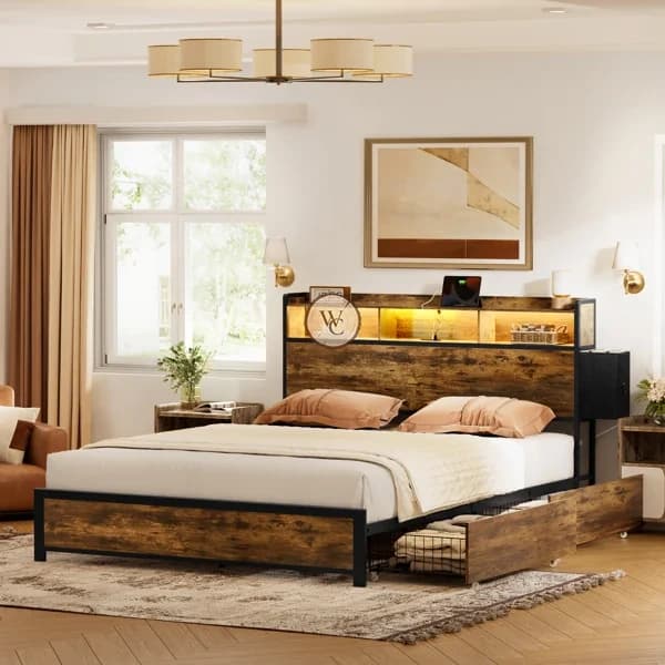 Sheesham Wood Bed, another view