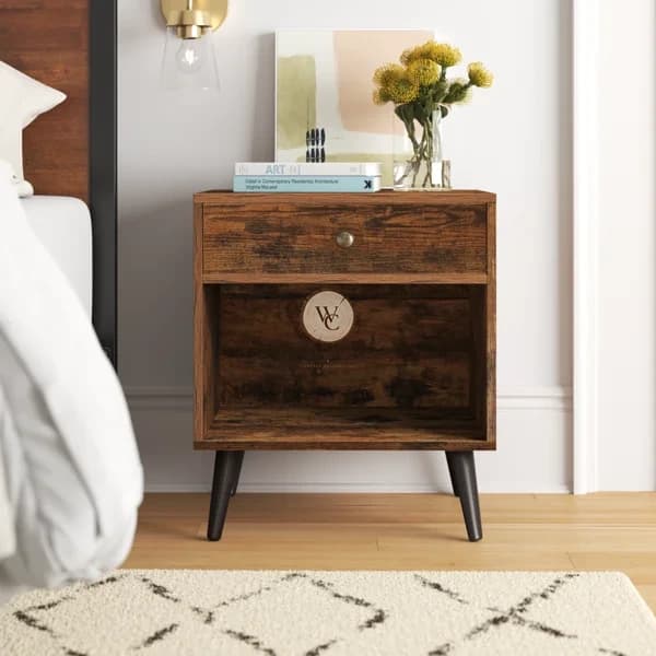 Sheesham Wood Bedside Table 8, another view