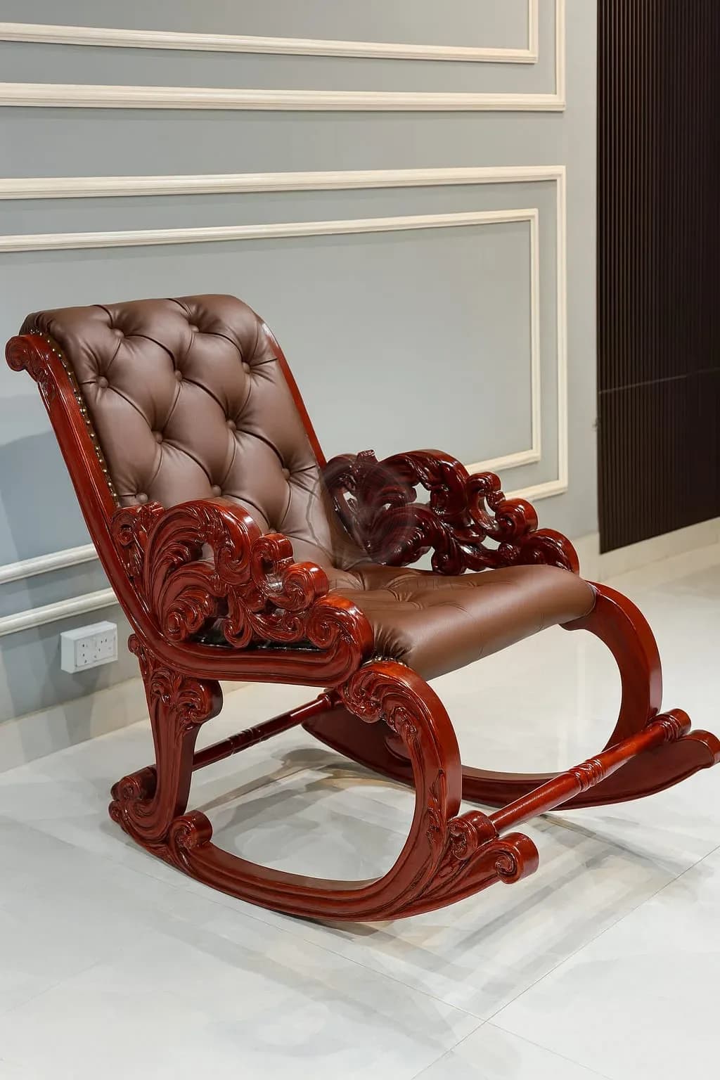 Aamazing Hand Carved Rocking Chair (Teak Wood)