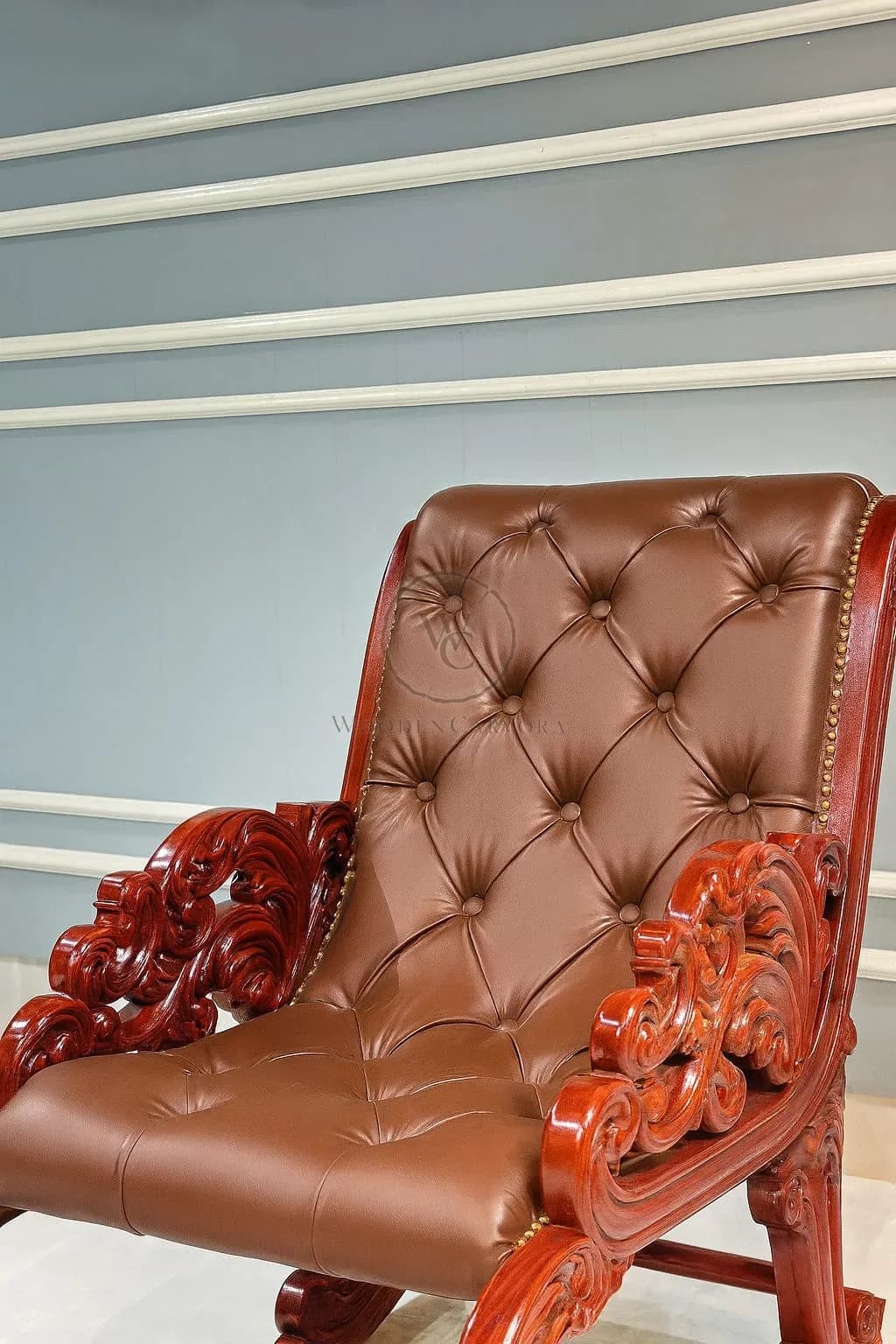 Aamazing Hand Carved Rocking Chair (Teak Wood), another view