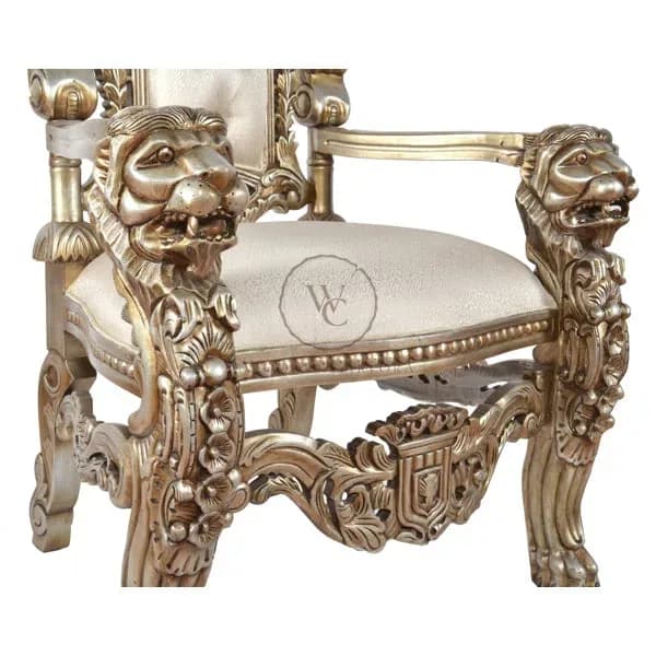 Hand-Carved Mahogany Royal Accent Chair with Gold Leaf Finish | Heritage Collection by, another view