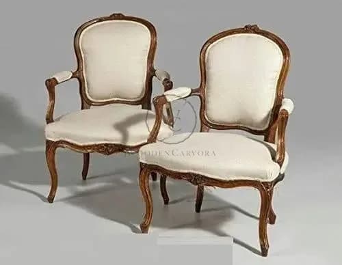 Handicraft Pure Sheesham Wooden Armrest Chair Set of 2 PCs Royal Look Seating Chair, another view