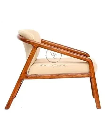 Handicrafts Solid Wood Arm Chair in Walnut Finish Cum Chair for Living Room, another view