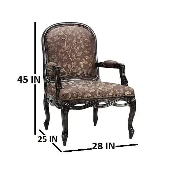 Handicrafts Teak Wooden Royal Chair Armrest Seating Chair for Home & Office, another view