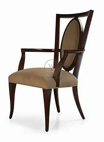 Handmade Pure Sheesham Wooden Chair Armrest Seating Chair Upholstered Back Rest Chair, another view