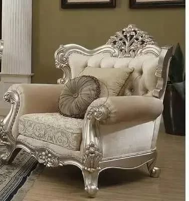 Handmade wooden standard sofa chair with amazing antique style look, another view