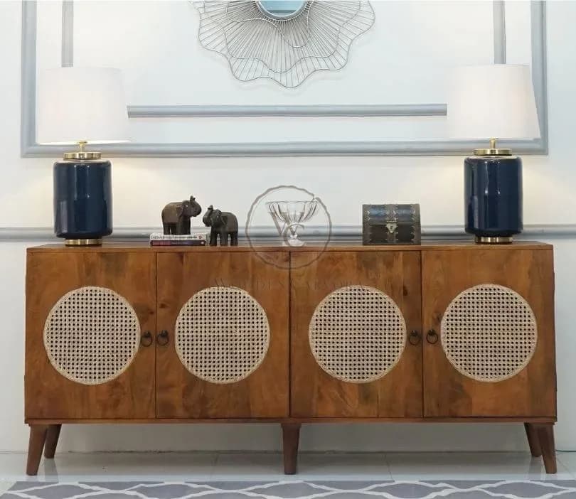 Josif 4 Door Cabinets and Sideboard (Natural Finish), another view