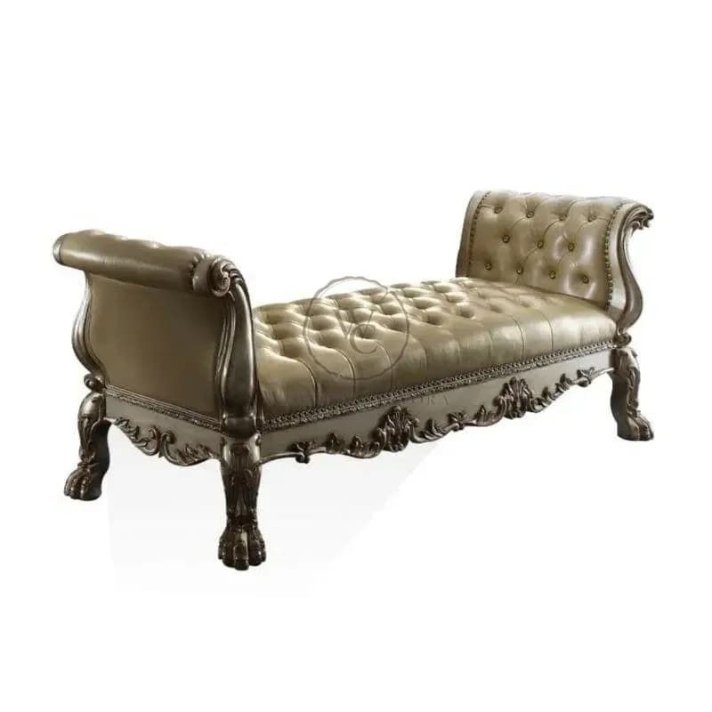 Lissandra Upholstered Bench Golden, another view
