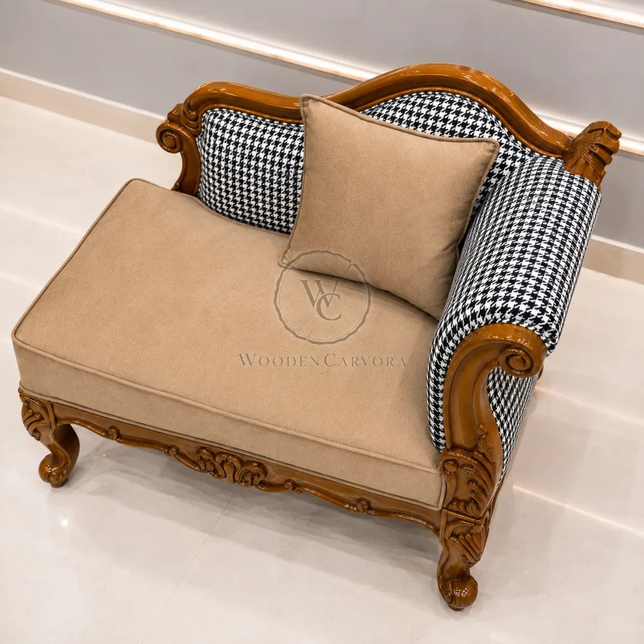 Luxury Wooden Accent Chair