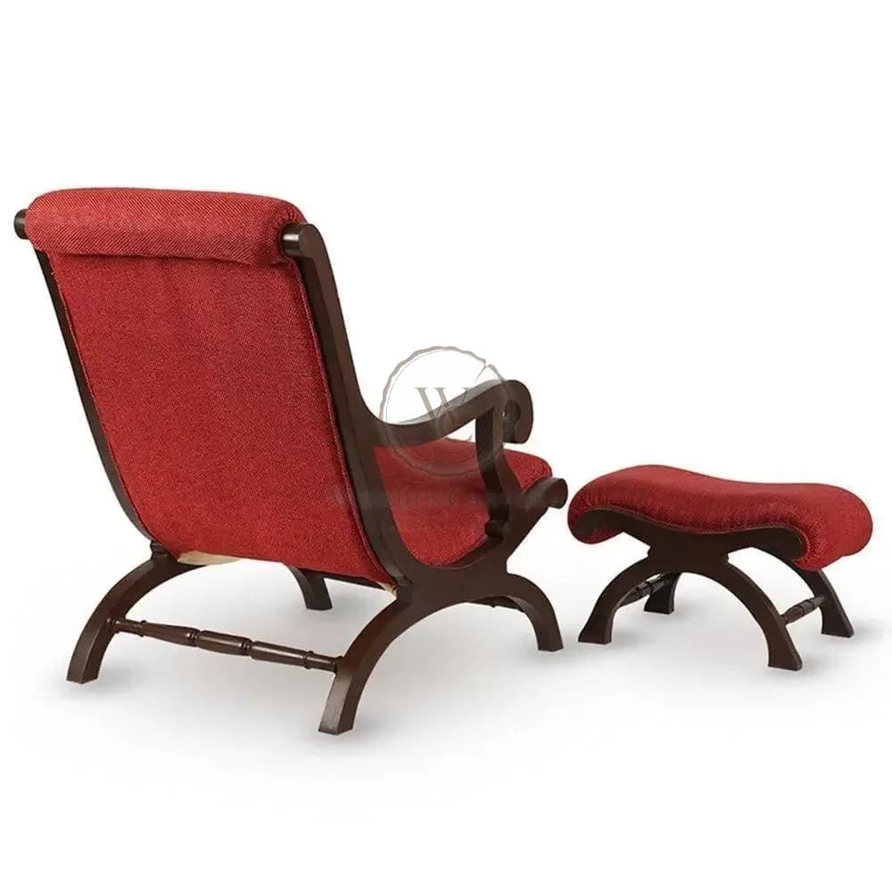 Teak Wood Rocking Chair with Foot Rest Wooden Rocking Chair for Relax Wood Rocking Chair for Living Room Home Decor, another view
