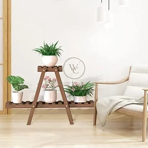 Wooden Plant Stand for Balcony Living Room Indoor Outdoor (3 Tier), another view